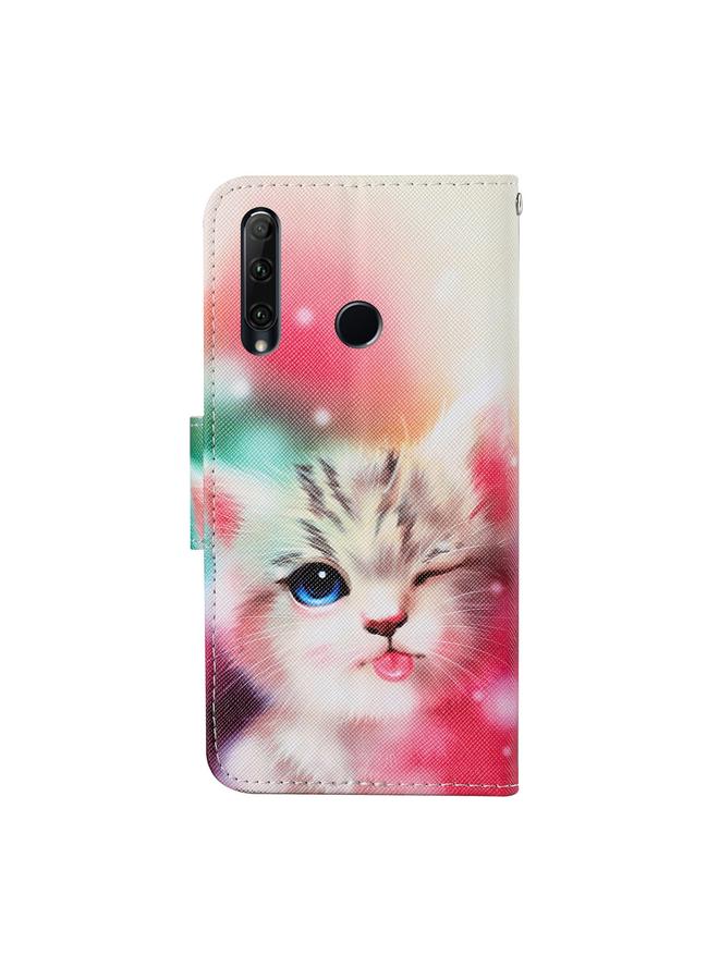 Green Tiger Case For Honor 20i / 10i / 20 lite Colored Drawing Pattern Horizontal Flip Leather Case with Holder & Card Slots & Wallet & Lanyard - Image 3