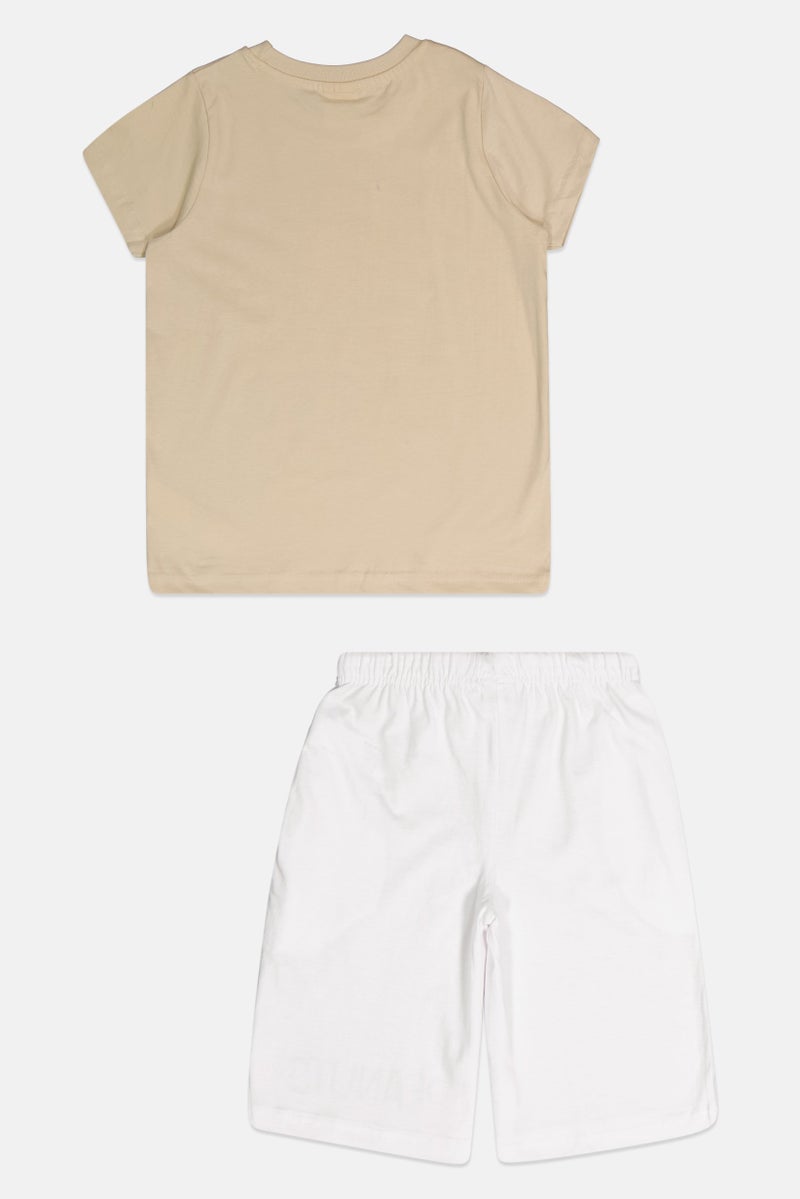 Peanuts Kids Boy 2 Pieces Graphic Print T-shirt And Short Set, Multicolor - Image 3