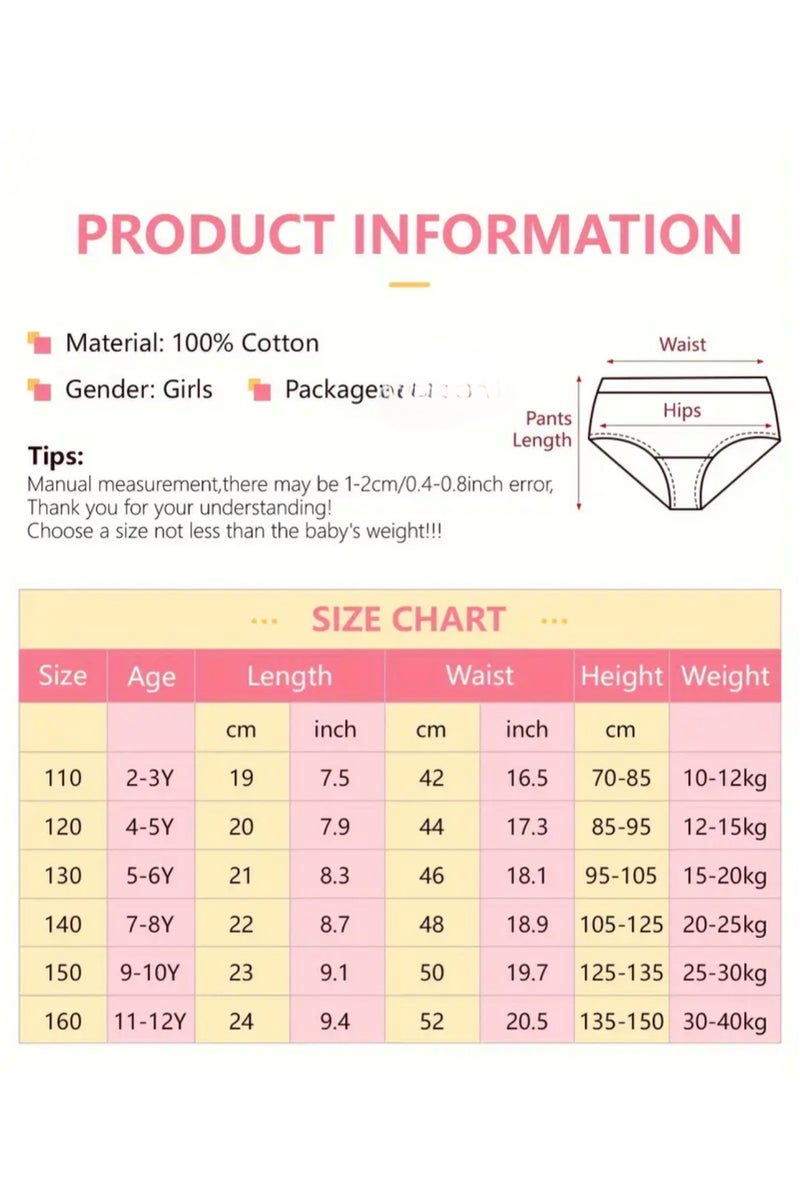 12 Pieces Girls Underwear Toddler Hipstar Panty Soft Breathable Pure Cotton Knickers Undies Set For Toddler Girls Panties Multicolor - Image 5