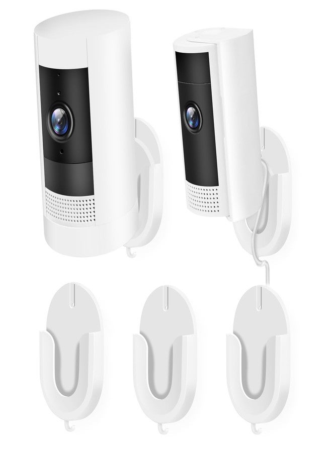 ALERTCAM No Drill Wall Mount Compatible with Ring Stick Up Cam and Ring Indoor Cam, Strong Adhesive and No Screws Indoor Camera Mount(3Pack,White) - Image 1