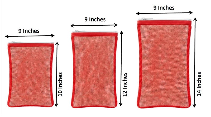 Tidy Fox Vegetable Storage Net Bags for Fridge – Set of 12 / Reusable, Washable, Durable Nylon Mesh Bags with Rustproof Zipper for Produce, Toys, Travel & Home Organization - Image 2