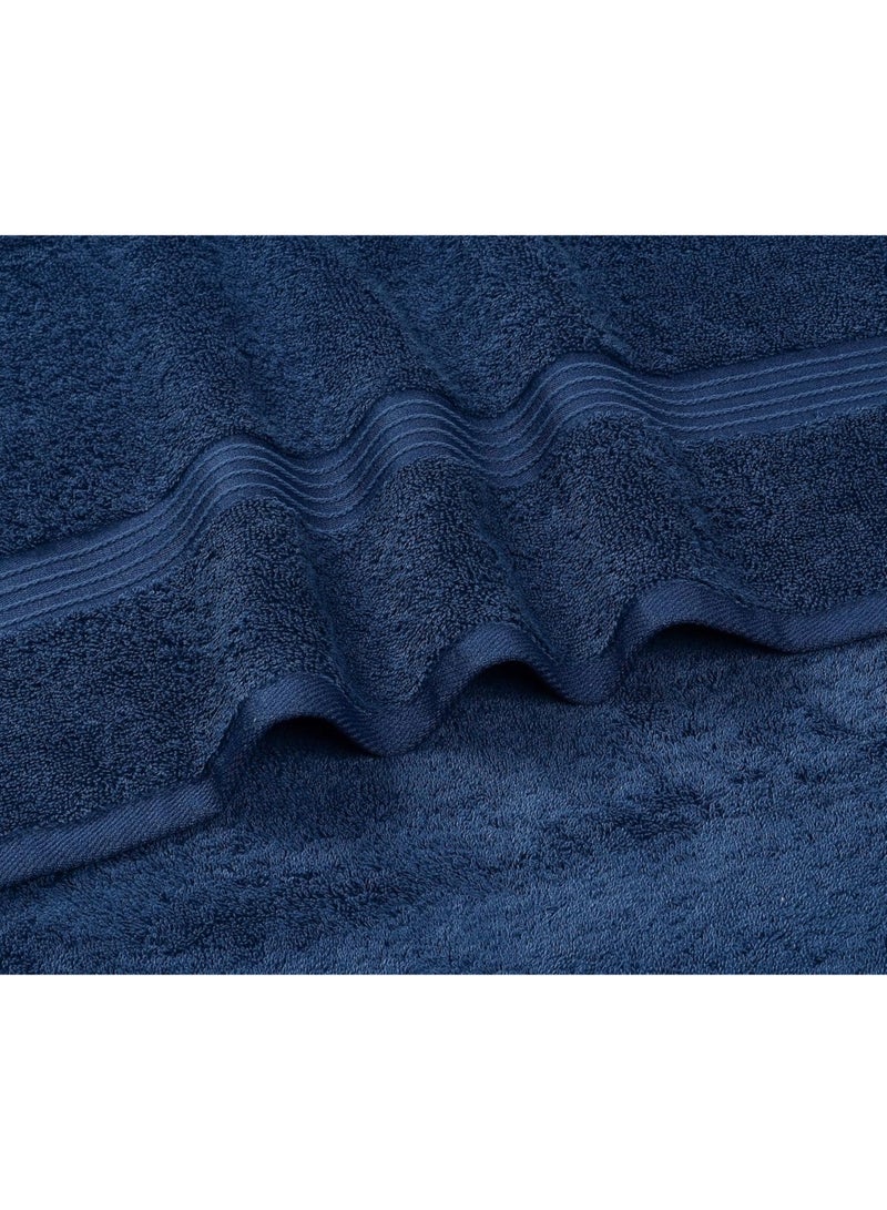 Amber Home Bath Towel Set (4 Pack, 70 X 140 cm) - 600 GSM 100% Combed Cotton Quick Drying Highly Absorbent Thick Bathroom Towels - Soft Hotel Quality for Bath and Spa, Navy Blue - Image 3