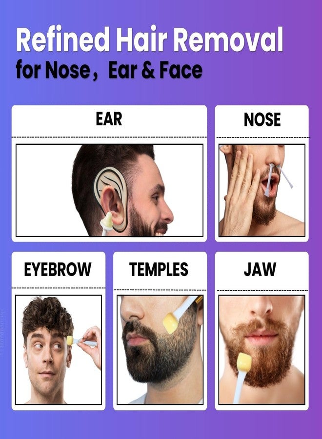 Waxfans Nose and Ear Hair Removal Kit for Men and Women - 100g Wax for 20 Uses, Long-lasting for 4 Weeks (Purple) - Image 2