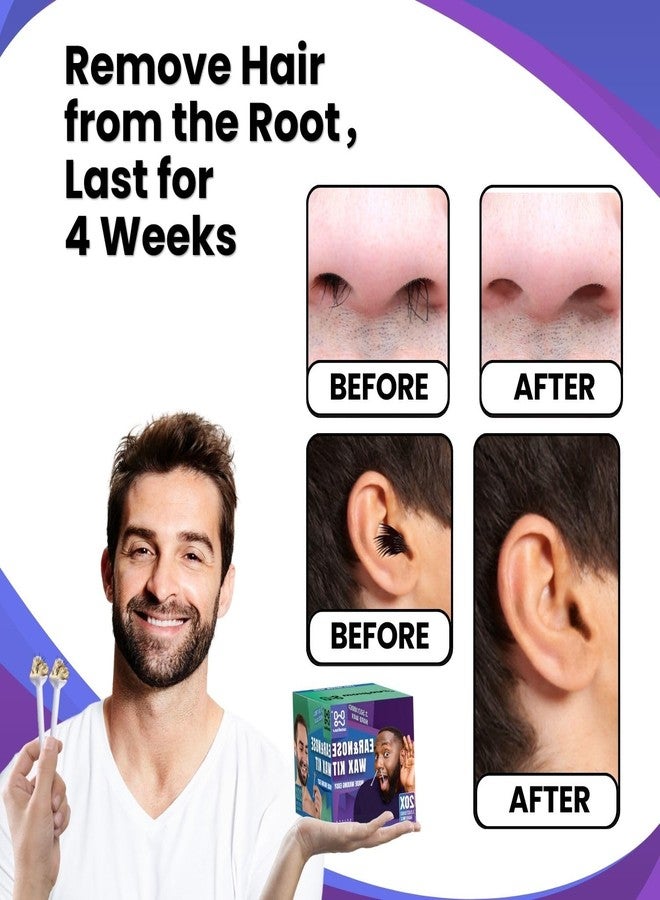 Waxfans Nose and Ear Hair Removal Kit for Men and Women - 100g Wax for 20 Uses, Long-lasting for 4 Weeks (Purple) - Image 3