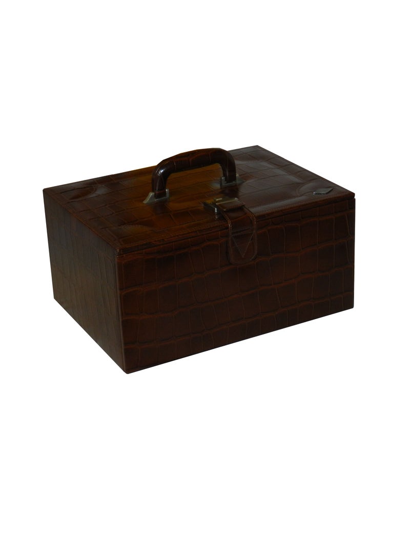 LAVERI LEATHER صندوق ساعات لافيري للرجال والنساء (36 ساعة، أقلام، فتحات خواتم) ، علبة ساعات جلدية فاخرة مع غطاء زجاجي كريستالي، وسادة قابلة للإزالة - Image 5