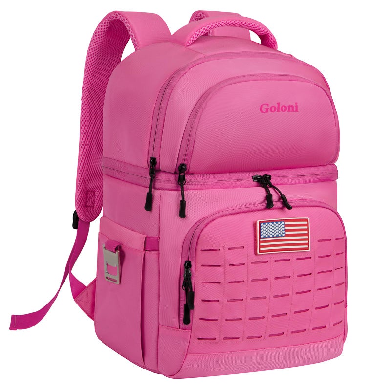 Goloni Insulated Cooler Backpack, Large Leakproof & Lightweight Soft,Perfect Backpack Cooler for Outdoor Adventures,Pink - Image 1