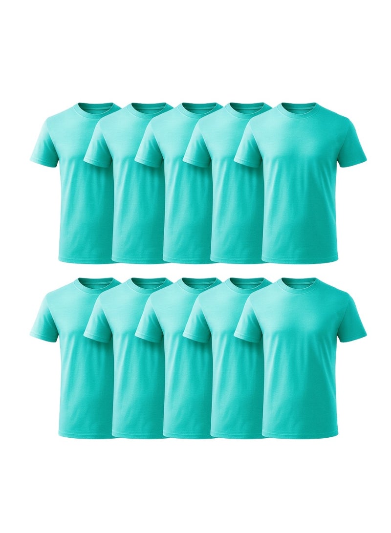 PRINTSHOP4ME 10 pcs Adult Round Neck Combed Men's T Shirt 190 GSM Pure Cotton Basic Colors - Image 1