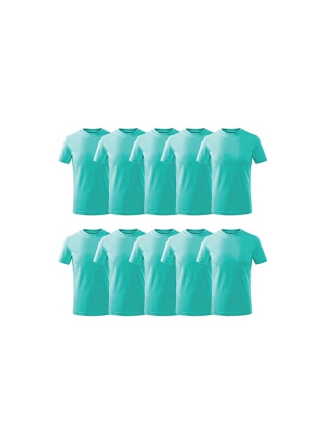 PRINTSHOP4ME 10 pcs Adult Round Neck Combed Men's T Shirt 190 GSM Pure Cotton Basic Colors  - Image 1