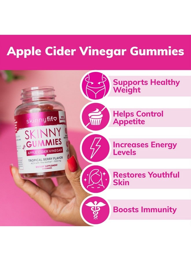 SkinnyFit Skinny Gummies Apple Cider Vinegar Gummies w/ The Mother, Healthy Weight, Immune Support, Vitamin B9, B12, Beetroot, Pomegranate, Vegan-Friendly, 60 Count - Image 2