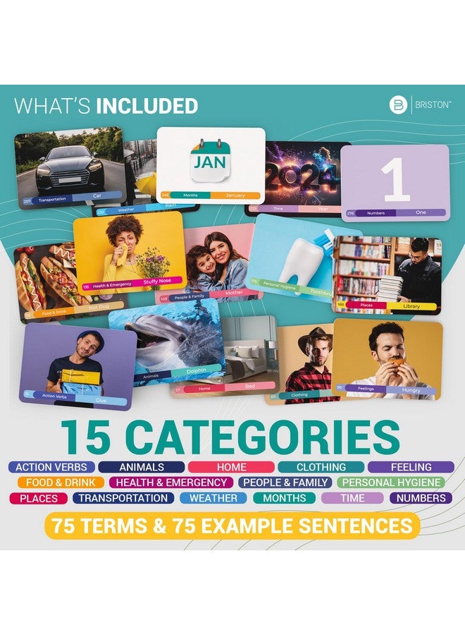 Briston Briston Arabic Vocabulary 300 Flash Cards - Beginner Vocab with Pictures - Memory & Sight Words - Educational Language Learning - Game Like Play - Kids, Grade School, Classroom, Homeschool  - Image 5