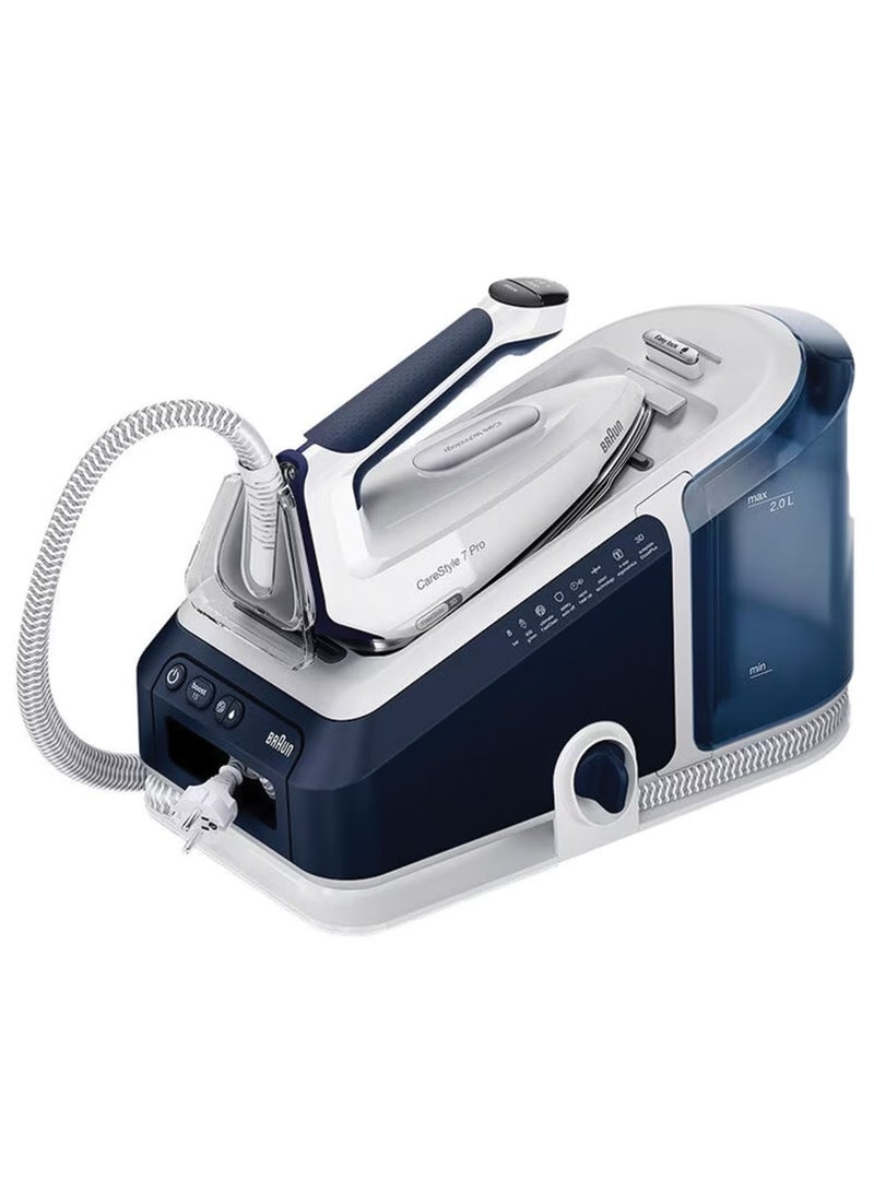 BRAUN CareStyle 7 Pro Steam Generator Iron, 2 ltr tank, iCare mode, Eloxal Plus, Turbo mode, 8 BarPump Pressure 2 L 2700 W IS 7282 Blue - Image 1