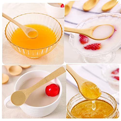 Bezall 5Pcs Small Wooden Spoons, 5 inches Mini Wood Soup Salt Tasting Spoons Honey Teaspoons for Condiment Coffee Tea Sugar Jam - Image 5