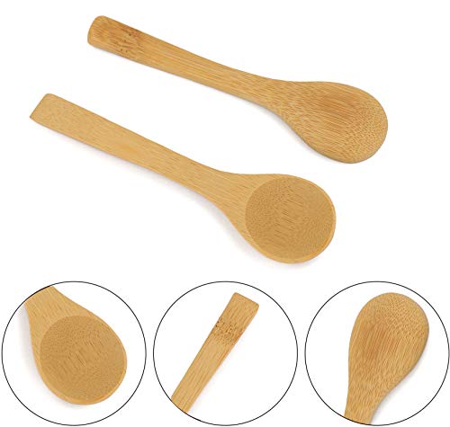 Bezall 5Pcs Small Wooden Spoons, 5 inches Mini Wood Soup Salt Tasting Spoons Honey Teaspoons for Condiment Coffee Tea Sugar Jam - Image 2