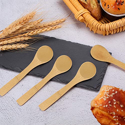Bezall 5Pcs Small Wooden Spoons, 5 inches Mini Wood Soup Salt Tasting Spoons Honey Teaspoons for Condiment Coffee Tea Sugar Jam - Image 4