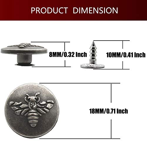 Raydodo 20 Sets Jean Buttons Replacement, 18mm Metal Buttons Tack Pant Buttons Replacement Kit with No Sew Rivets for Jeans, Denim Pants, Jackets (Silver Style) - Image 2