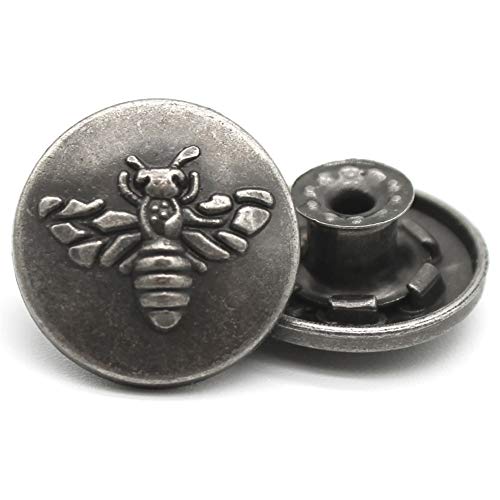 Raydodo 20 Sets Jean Buttons Replacement, 18mm Metal Buttons Tack Pant Buttons Replacement Kit with No Sew Rivets for Jeans, Denim Pants, Jackets (Silver Style) - Image 1