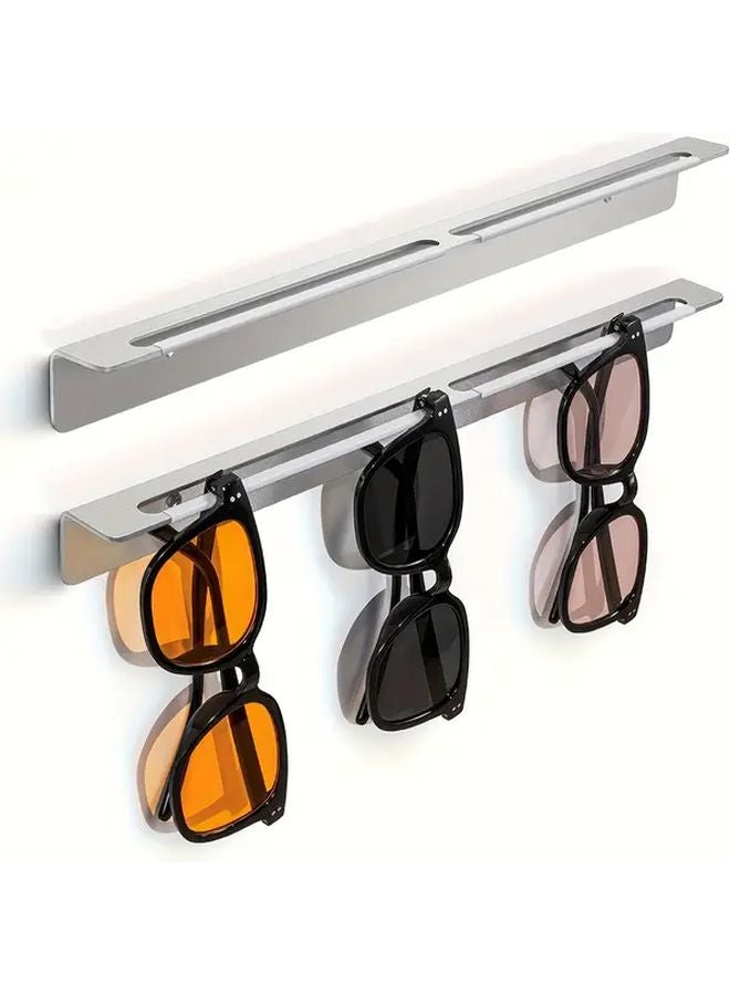 White Modern Minimalist Wall Mounted Glasses Holder Durable Metal Design Multiple Hooks - Image 2