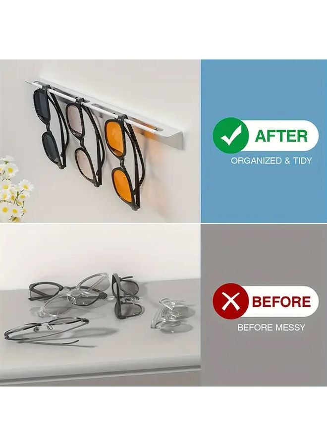 White Modern Minimalist Wall Mounted Glasses Holder Durable Metal Design Multiple Hooks - Image 5