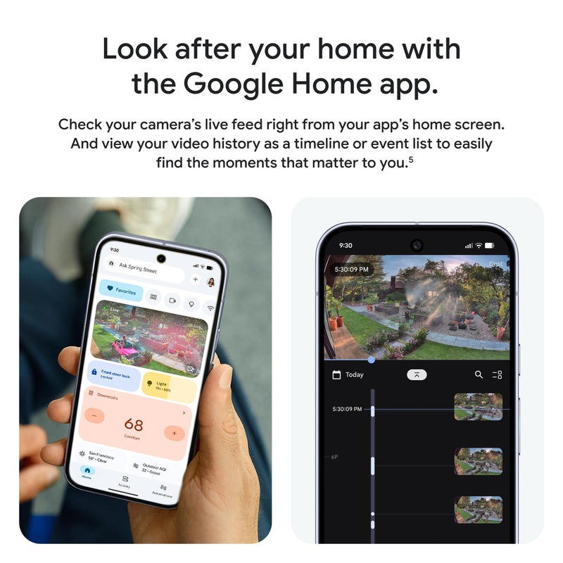 Google Nest Cam Outdoor (Wired, 2nd Gen) - Security Camera with 2K Video and Gemini, Night Vision, 2-Way Audio - Works with Google Home - 2025 Model - Hazel - Image 3