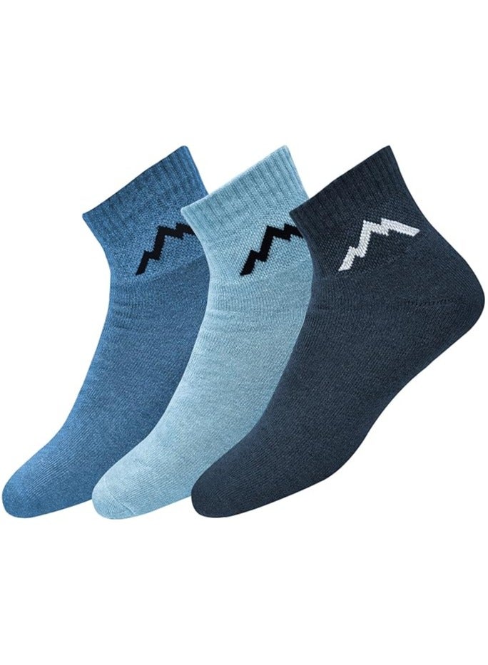 Ranger Ranger Sport Men's Heavy Duty Cotton Quarter Athletic Socks, Pack of 3 (EU 39-45, US 7 - 12), Multicolored)  - Image 1