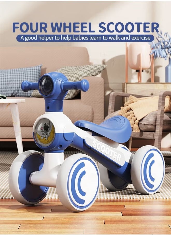 Fitness World Toddler Scooter, Ride On Toy, Baby Ride On Car Activity Walker, No Pedal, 4 Silent Wheels, Widening Seat, Great Music for Kids, Cool Headlights, First Ride On Toys for Preschoolers, Blue  - Image 2