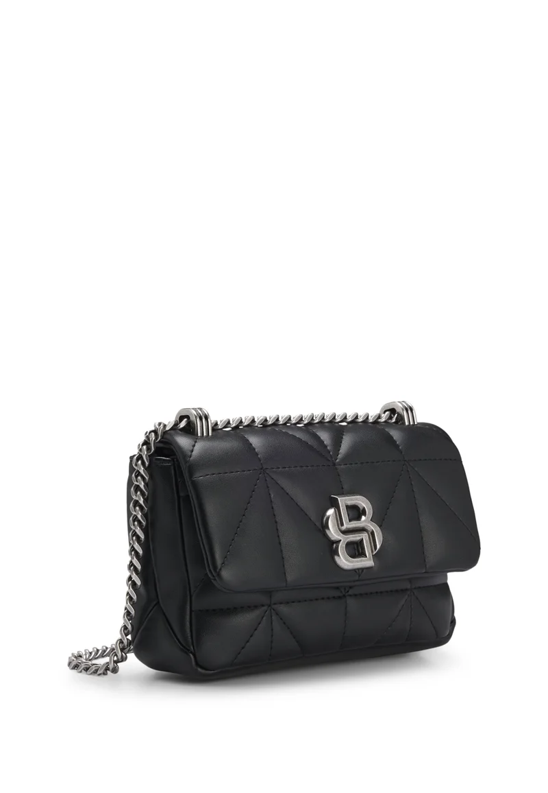 BOSS Faux-leather shoulder bag with Double B monogram