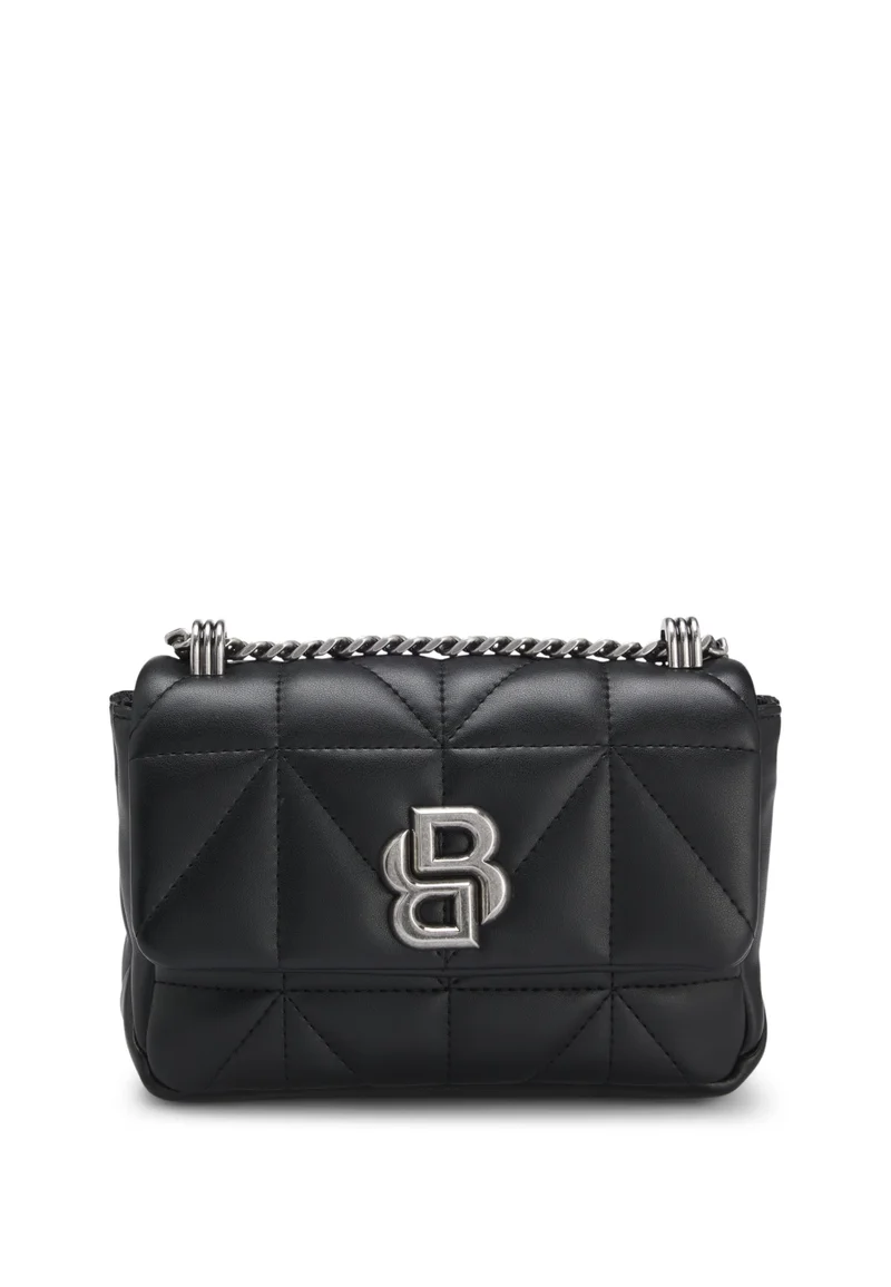 BOSS Faux-leather shoulder bag with Double B monogram