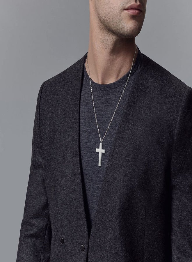 Imrsanl Crystal Cross Necklace for Ashes - Stainless Steel Keepsake Cremation Jewelry - Religious Cross Memorial Urn Necklace for Pet Human Ashes Pendant (Silver-1) - Image 5
