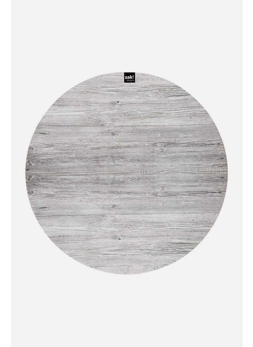 Zak Designs Fjord Round Platter with Wooden Decoration 45 cm,Grey  - Image 1