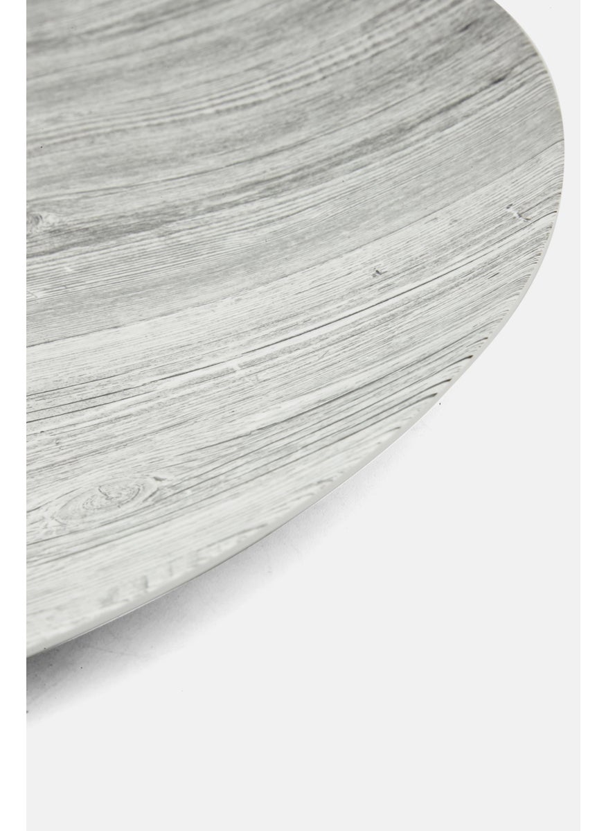Zak Designs Fjord Round Platter with Wooden Decoration 45 cm,Grey  - Image 3