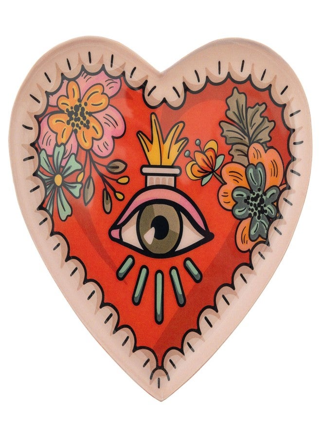 Karma, Enamel Trinket Tray, Heart Colorful Ring Bowl, Jewelry Dish Tray for Rings Bracelets Necklace, Sacred - Image 1