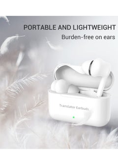 Excefore Language Translator Earbuds, Portable Translator Bluetooth Headphones Supports Calls, Music, 144 Languages Online Translation, 5 Translation Modes, Acccents 0.5s Rapid Translation (White)  - Image 2