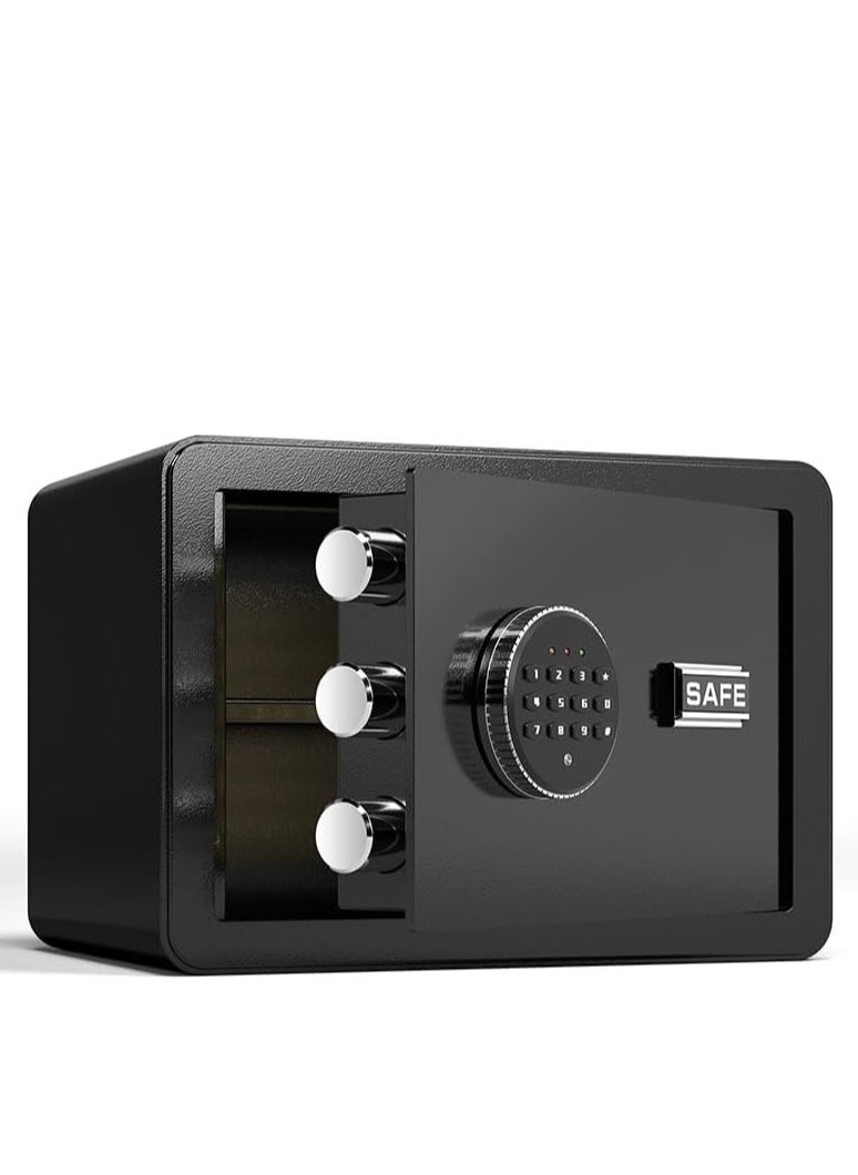 TRASSLE Safe Deposit Box, Steel Security Safe Box Home With key & Electronic Digital Keypad Lock For Office Hotel Business Protect Money Cash Watches Laptop Jewelry Passport Document  - Image 1