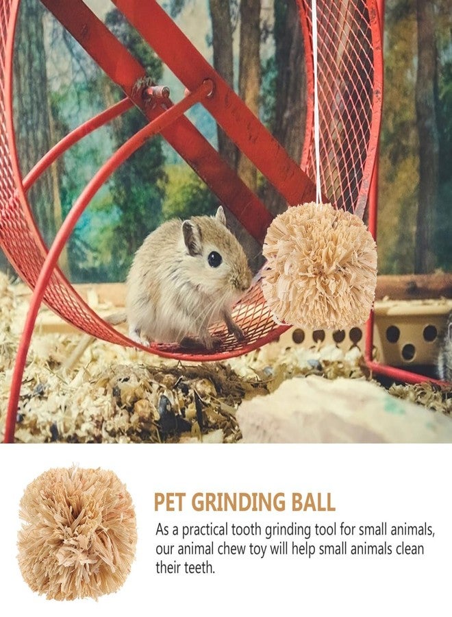 Luxshiny Bunny Chewing Balls 2-Pack Small Pet Molar Toys for Rabbits Guinea Pigs Hamsters Tooth Grinding Chew Treats 2.75 Inch - Image 3