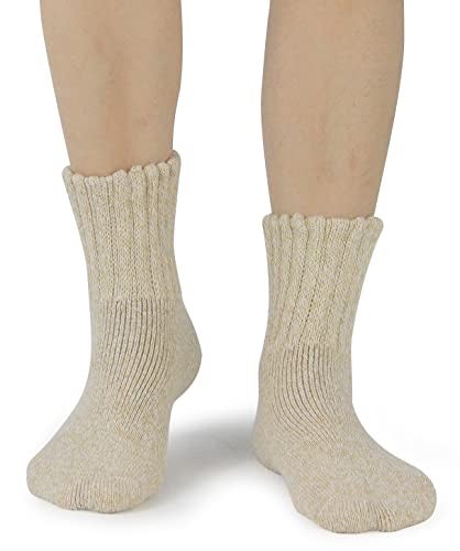 BenSorts Women Winter Solid Socks Thick Warm Cozy Crew Socks Stocking Stuffers Black White Gray Beige Brown 5 Pairs Pack - Image 4
