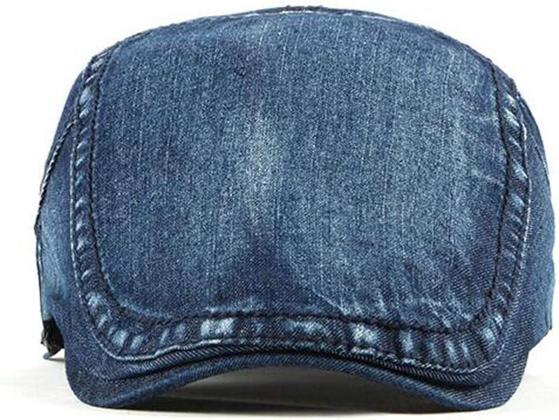 Qunson 2 Pack Mens Denim Cotton Newsboy Cap Ivy Gatsby Driving Hunting Cabbie Hats - Image 3