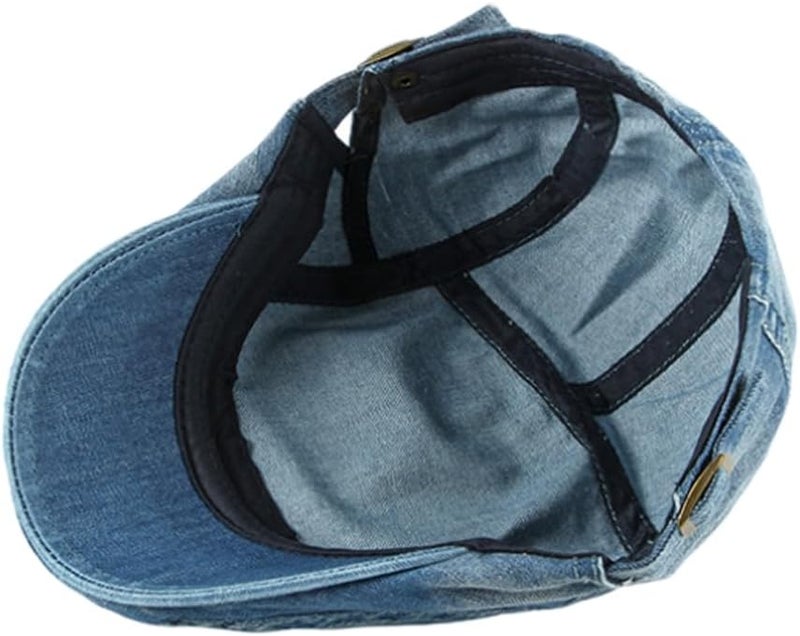 Qunson 2 Pack Mens Denim Cotton Newsboy Cap Ivy Gatsby Driving Hunting Cabbie Hats - Image 5