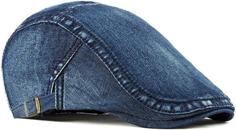 Qunson 2 Pack Mens Denim Cotton Newsboy Cap Ivy Gatsby Driving Hunting Cabbie Hats - Image 4