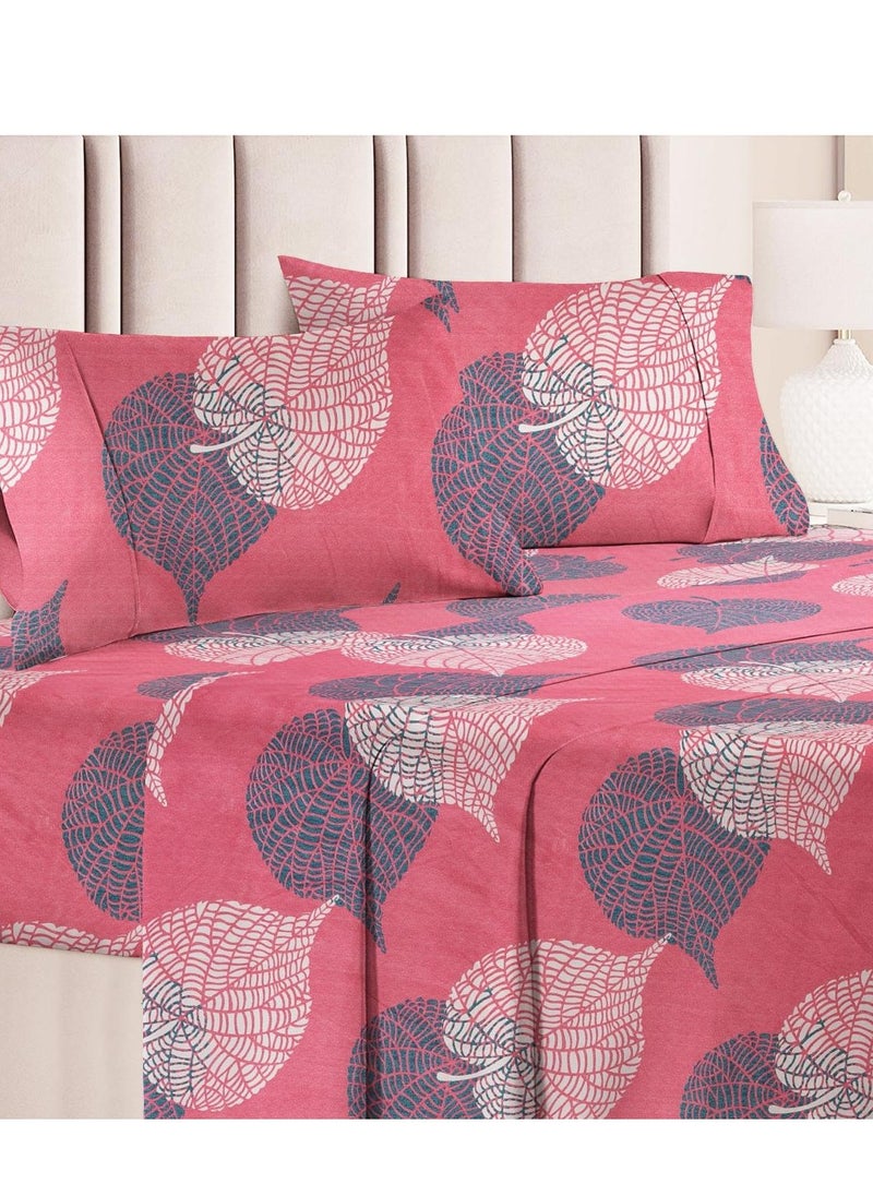 BSB BSB HOME® Glace Cotton 180 TC Big Flower Printed Single Bedsheets with 1 King Size Pillow Cover, (60X90 Inches, 4 X 6 Feet)148*228 cms  - Image 3