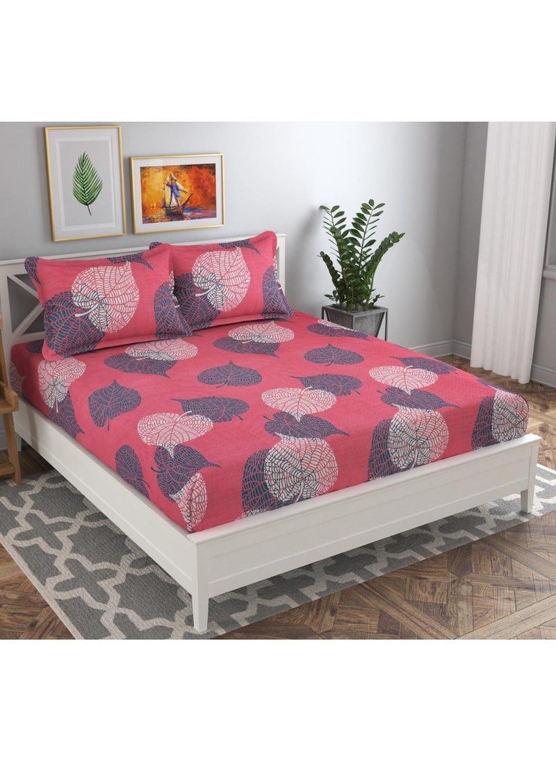 BSB HOME® Glace Cotton 180 TC Big Flower Printed Single Bedsheets with 1 King Size Pillow Cover, (60X90 Inches, 4 X 6 Feet)148*228 cms - Image 1