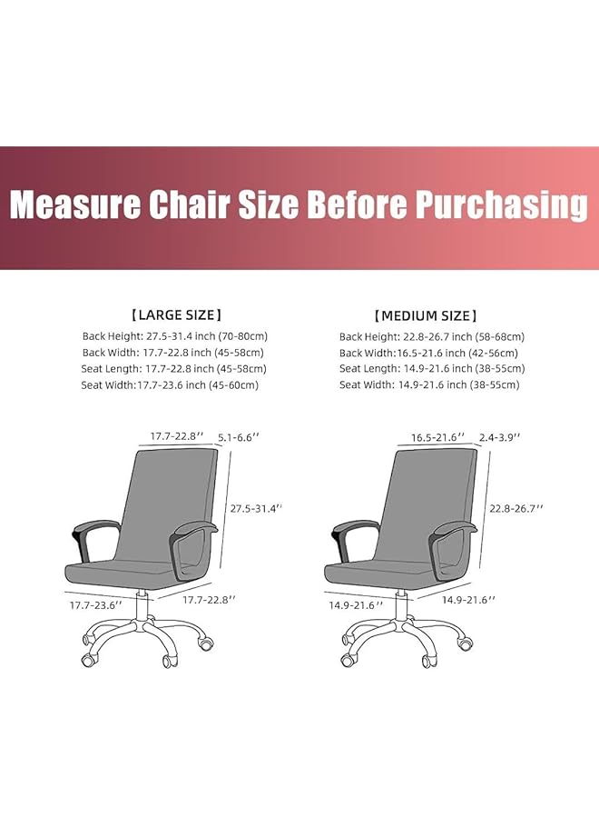 erorex 2 Pack Office Chair Cover Stretchable Desk Chair Cover Removable Computer Chair Cover For Office Chair With Zipper Universal Spandex Rotating Chair Cover Anti Dust Chair Slipcover Black - Image 5