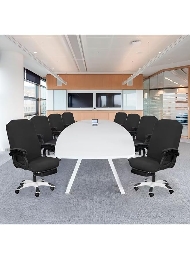 erorex 2 Pack Office Chair Cover Stretchable Desk Chair Cover Removable Computer Chair Cover For Office Chair With Zipper Universal Spandex Rotating Chair Cover Anti Dust Chair Slipcover Black - Image 4