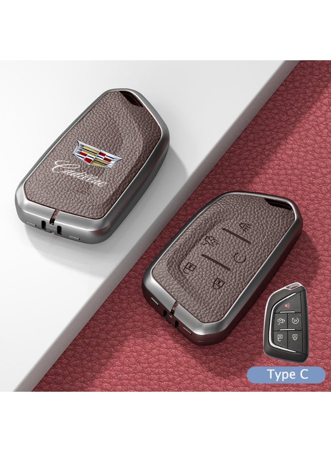 كاديلاك حالة حماية مفتاح السيارة الجلدية الممتازة مناسبة لكاديلاك XT5 XT6 XT4 CT5 CT6 ATSL XTS GT4 حالة قشرة مفتاح السيارة - Image 1