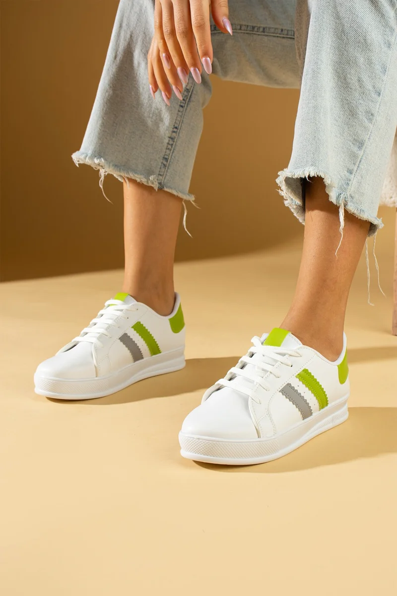 Pembe Potin Pink Potin Stripe Lace Up Comfortable Sole Women's Sneaker 001-162-24BGREEN