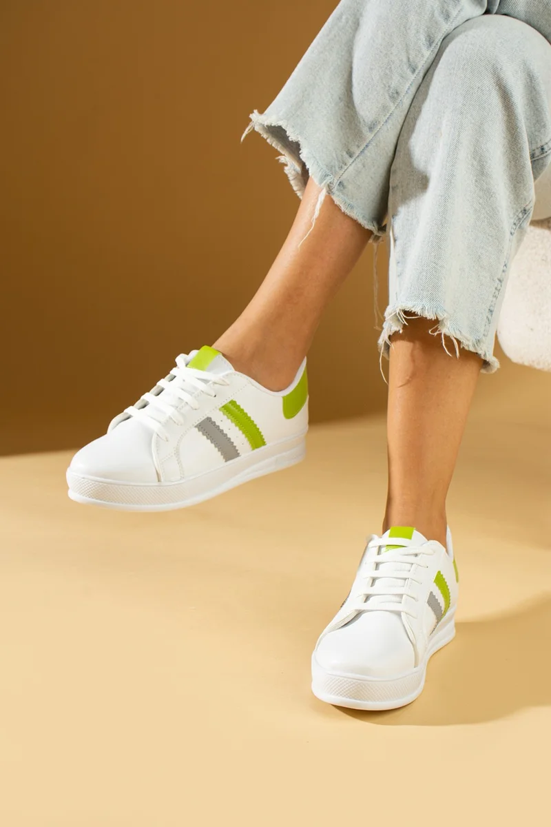 Pembe Potin Pink Potin Stripe Lace Up Comfortable Sole Women's Sneaker 001-162-24BGREEN