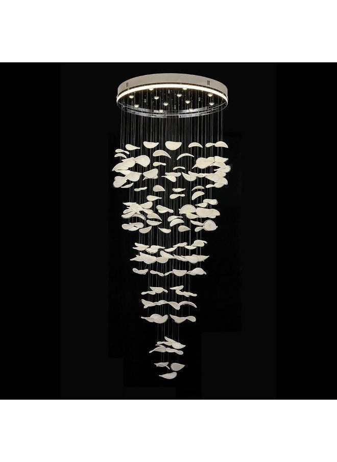 DANUBE HOME Danube Home Seychelles Chandelier For Staircase| 1- Light Indoor Lighting Fixture With LED-Lights (Included)| Stainless Steel Frame With Chrome Finish| 3000K Light|L250xW100xH250cm (1 Year Warranty)  - Image 4