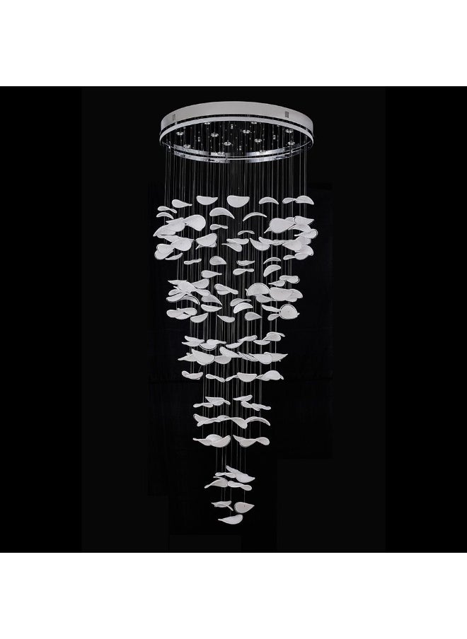 DANUBE HOME Danube Home Seychelles Chandelier For Staircase| 1- Light Indoor Lighting Fixture With LED-Lights (Included)| Stainless Steel Frame With Chrome Finish| 3000K Light|L250xW100xH250cm (1 Year Warranty)  - Image 1