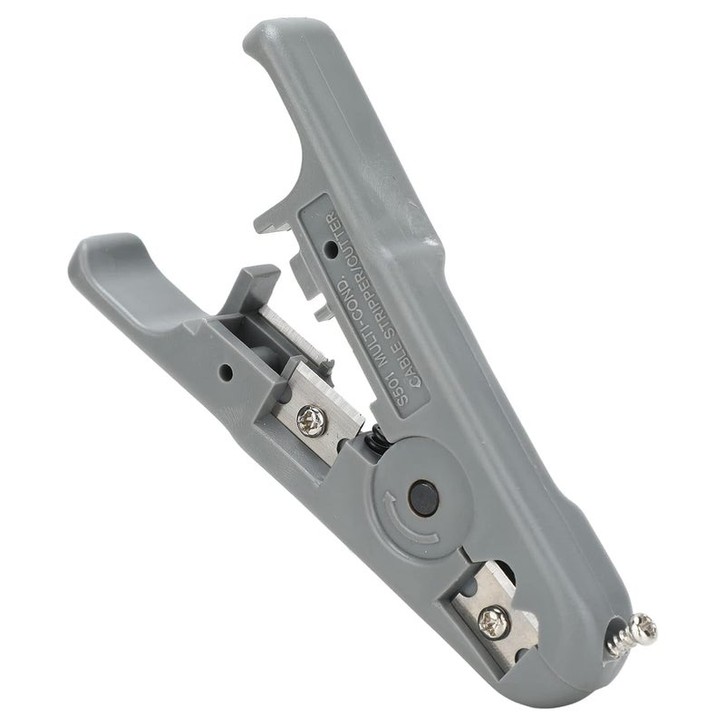 Coaxial Cable Stripper Manual Wire Stripping Tool for Telephone Line Network Cables Multiconductor Cable Cutter and Stripper S501, Grey - Image 4