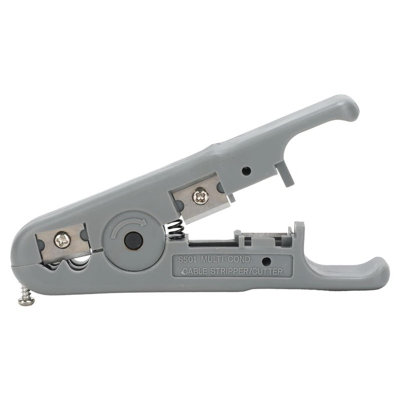 Coaxial Cable Stripper Manual Wire Stripping Tool for Telephone Line Network Cables Multiconductor Cable Cutter and Stripper S501, Grey - Image 1