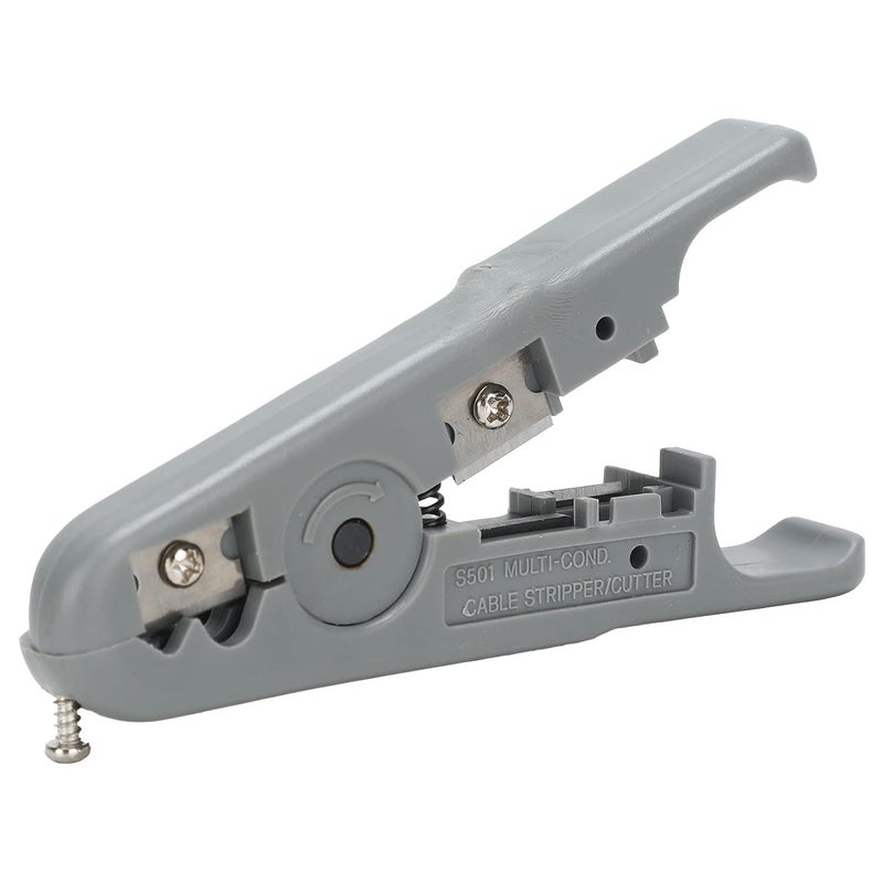 Coaxial Cable Stripper Manual Wire Stripping Tool for Telephone Line Network Cables Multiconductor Cable Cutter and Stripper S501, Grey - Image 5